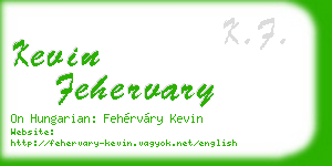 kevin fehervary business card
